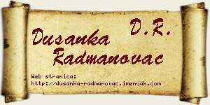 Dušanka Radmanovac vizit kartica